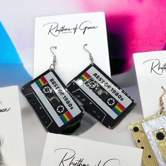 NWT Cassette Dangle Earrings - Perfect for Music Lovers and Retro Enthusiasts! - Picture 4 of 6